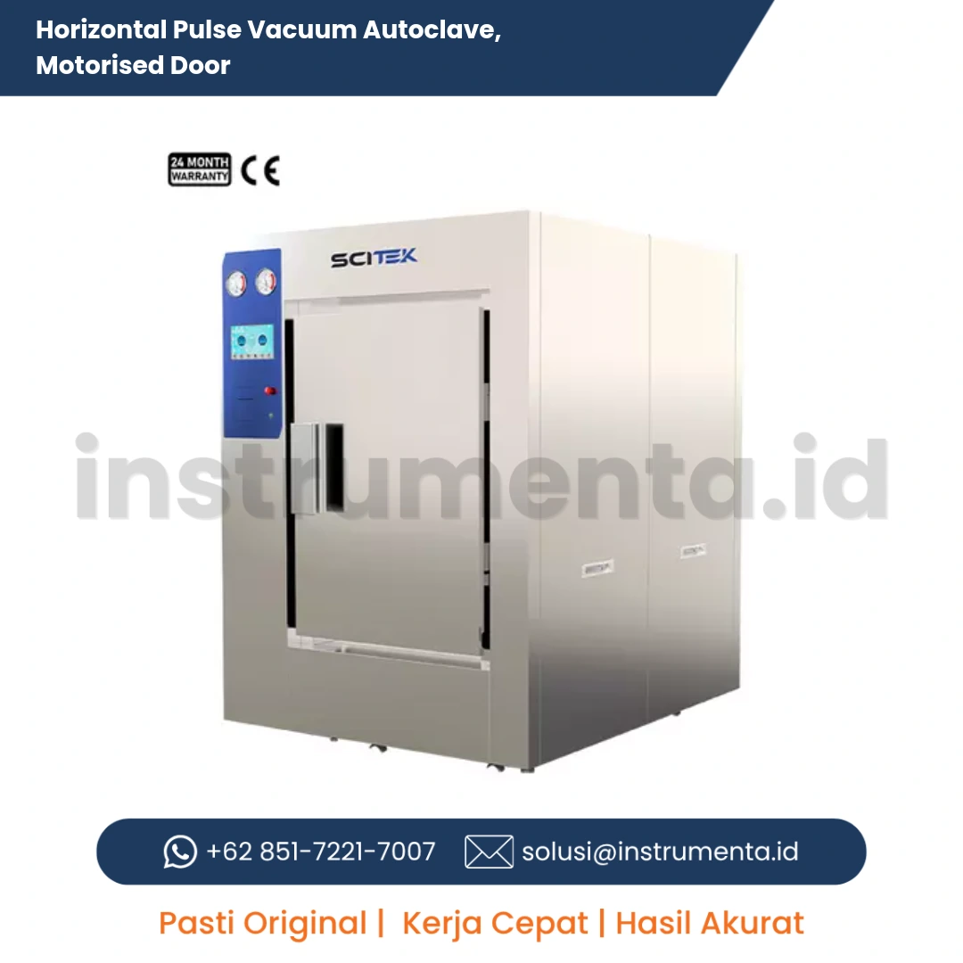 Official Supplier Horizontal Pulse Vacuum Autoclave Scitek ST-HPM Series Sterilisator Dua Pintu Engsel Motor Otomatis